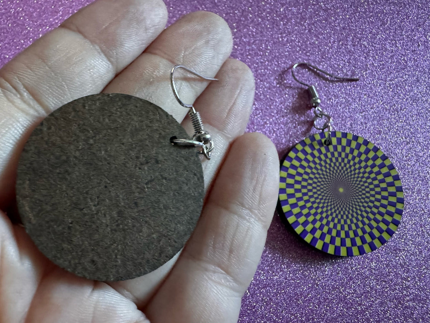 Colorful Psychedelic Optical Illusion Earrings: Sublimated Illusions, Unique Earrings, Quirky Jewelry, Hypnotic, Best Gifts for Her/Him/Them