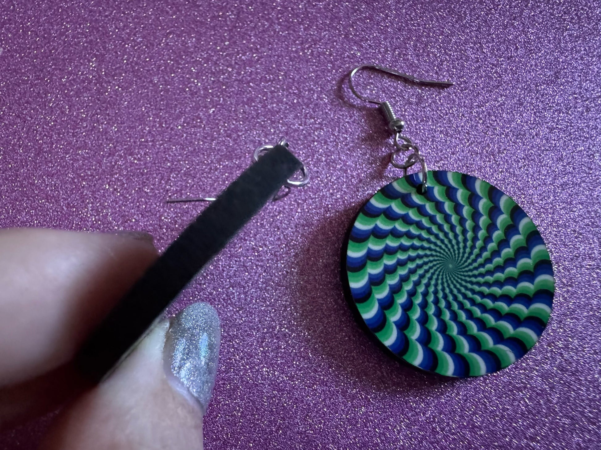 Colorful Psychedelic Optical Illusion Earrings: Sublimated Illusions, Unique Earrings, Quirky Jewelry, Hypnotic, Best Gifts for Her/Him/Them