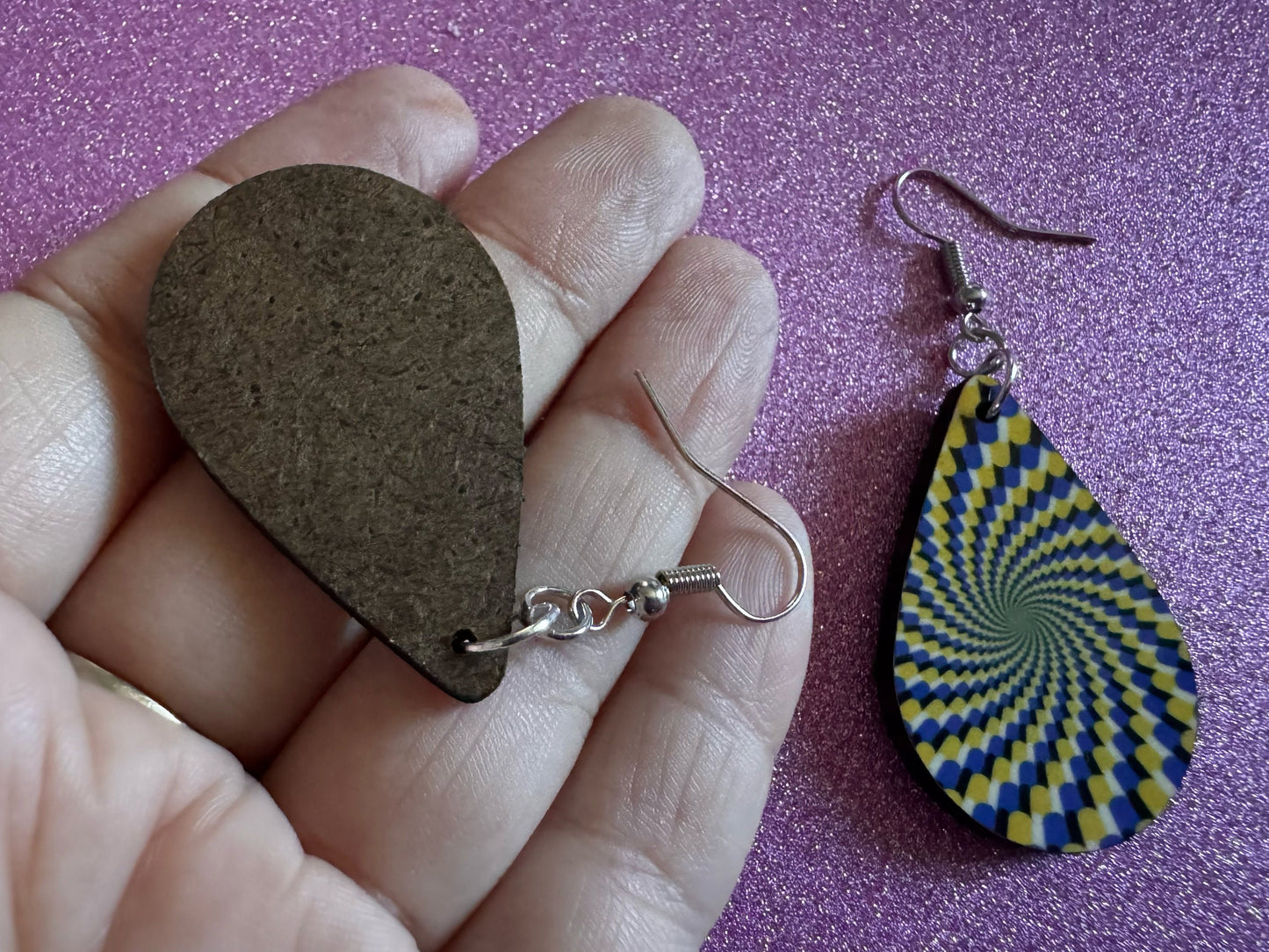 Colorful Psychedelic Optical Illusion Earrings: Sublimated Illusions, Unique Earrings, Quirky Jewelry, Hypnotic, Best Gifts for Her/Him/Them