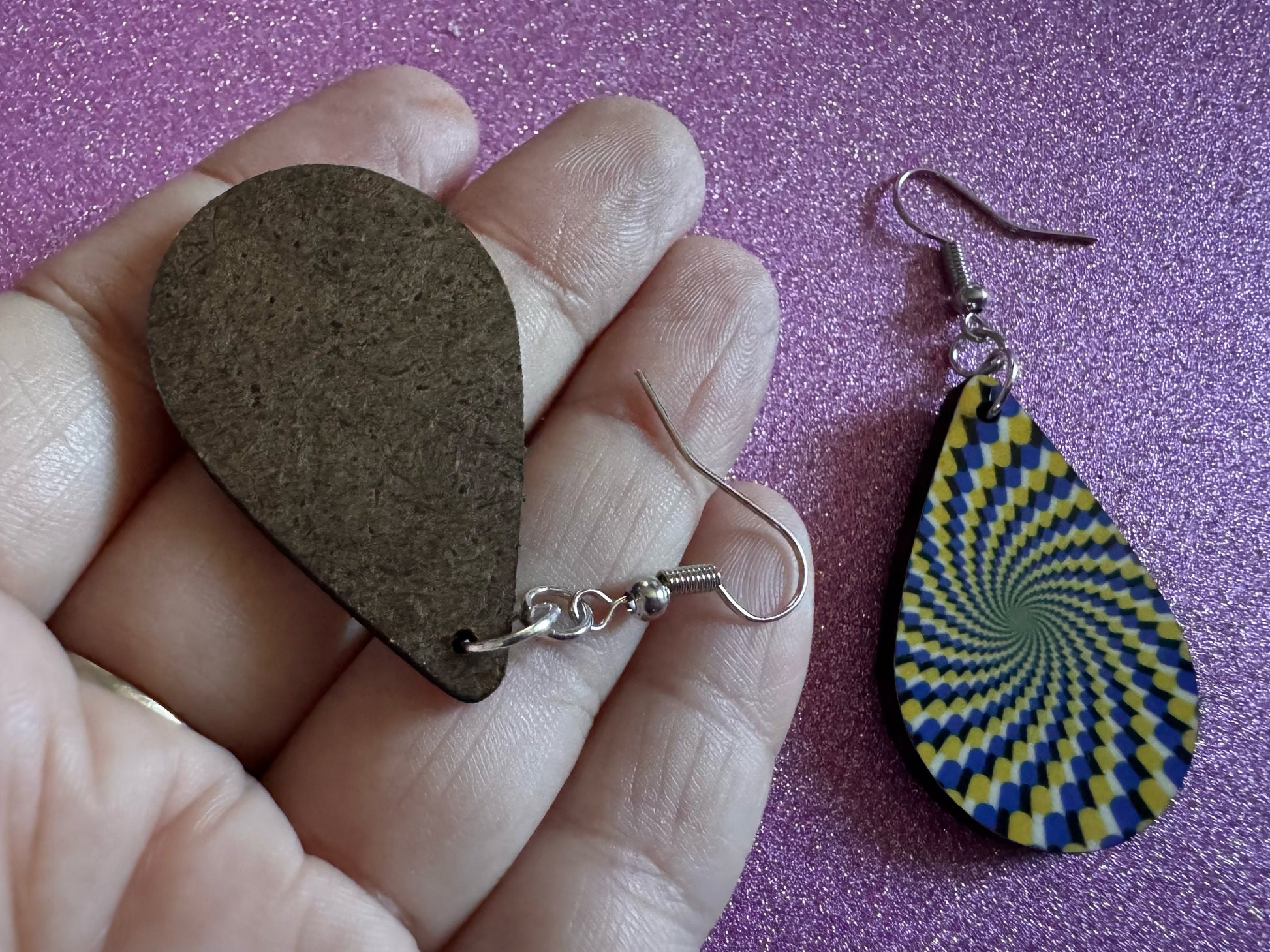 Colorful Psychedelic Optical Illusion Earrings: Sublimated Illusions, Unique Earrings, Quirky Jewelry, Hypnotic, Best Gifts for Her/Him/Them