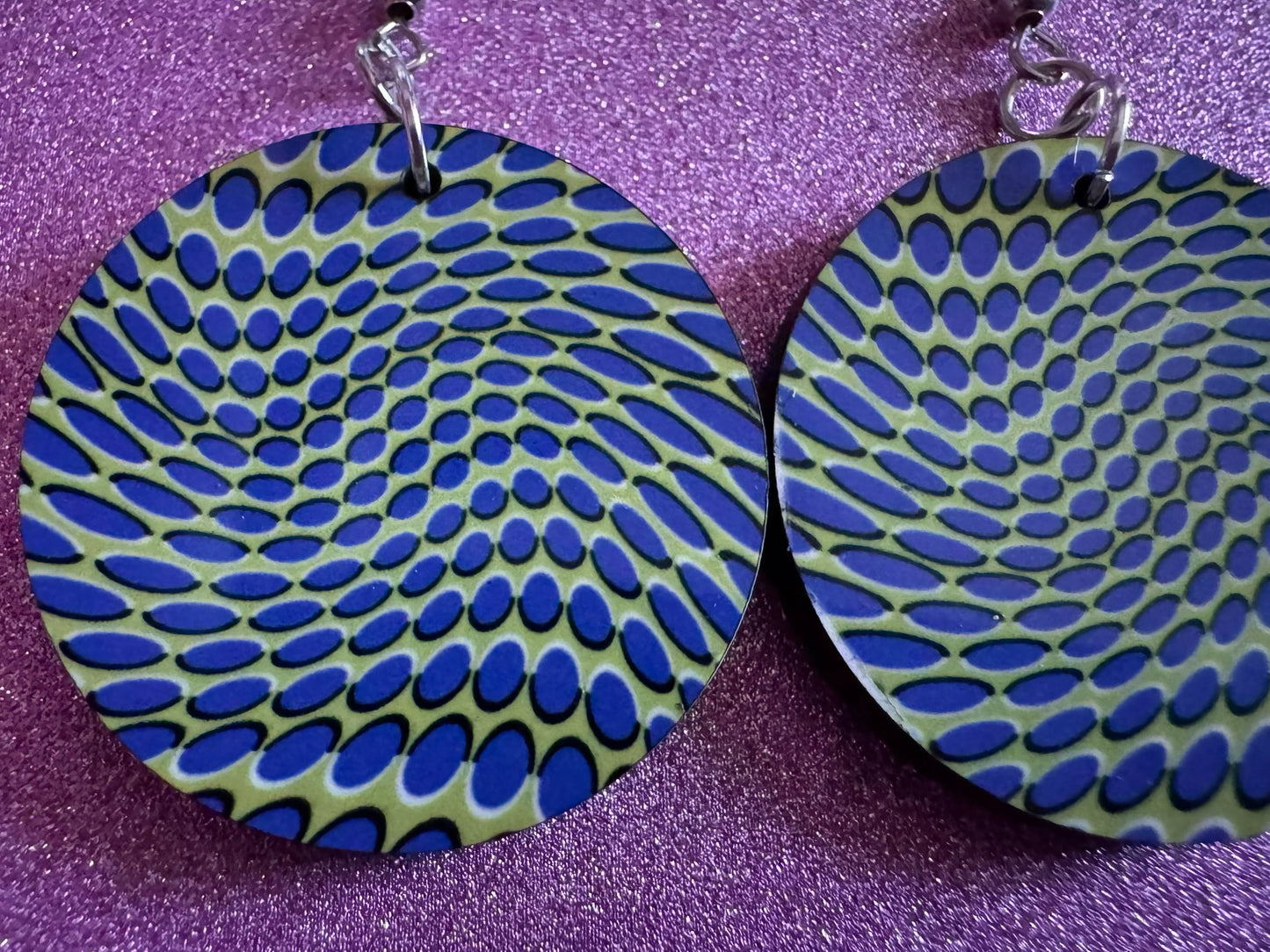 Colorful Psychedelic Optical Illusion Earrings: Sublimated Illusions, Unique Earrings, Quirky Jewelry, Hypnotic, Best Gifts for Her/Him/Them