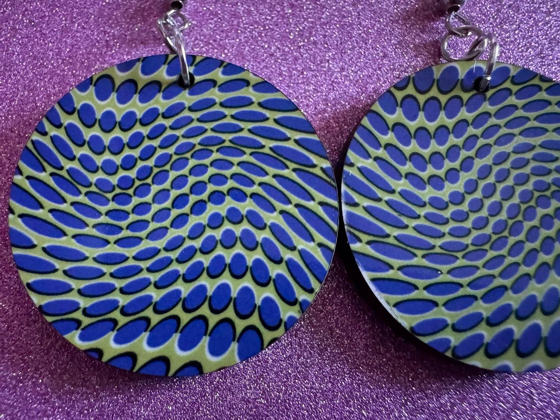 Colorful Psychedelic Optical Illusion Earrings: Sublimated Illusions, Unique Earrings, Quirky Jewelry, Hypnotic, Best Gifts for Her/Him/Them