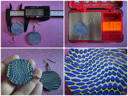 Colorful Psychedelic Optical Illusion Earrings: Sublimated Illusions, Unique Earrings, Quirky Jewelry, Hypnotic, Best Gifts for Her/Him/Them