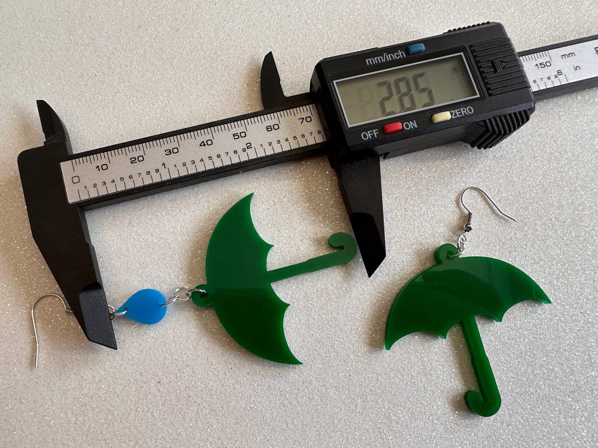 Colorful Umbrella Earrings: Laser Cut Acrylic Umbrellas, Rain Drop, Raindrops, Weather, Hearts, Green Earrings, Best Gifts for Her/Him/Them