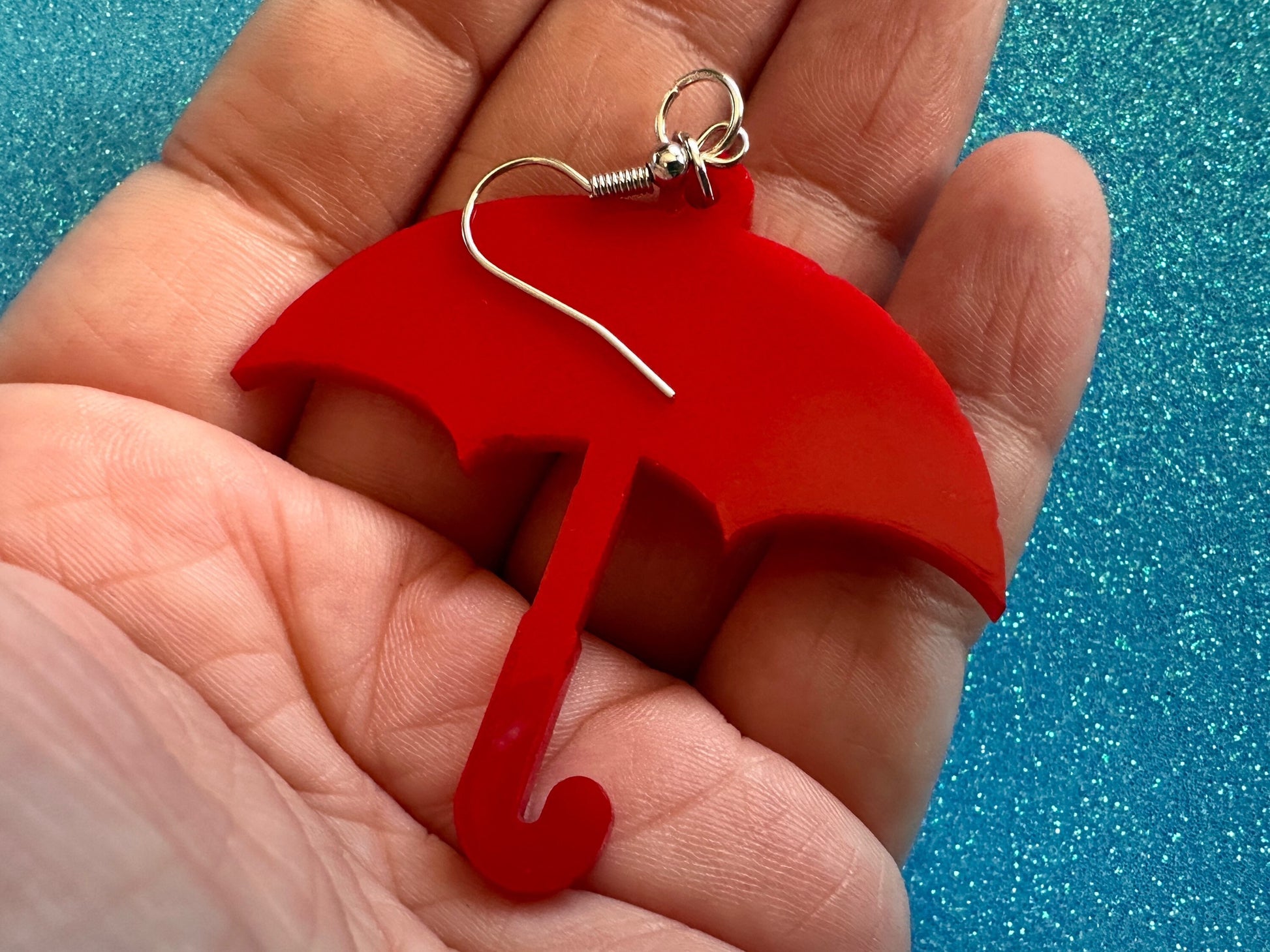 Colorful Umbrella Earrings: Laser Cut Acrylic Umbrellas, Rain, Weather, Hearts, Green Earrings, Gifts for Her/Him/Them