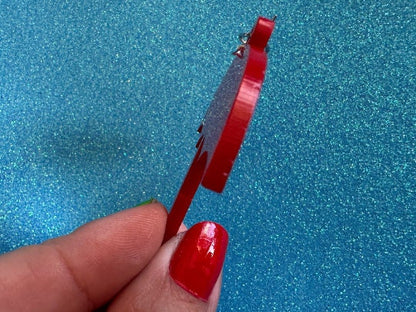 Colorful Umbrella Earrings: Laser Cut Acrylic Umbrellas, Rain, Weather, Hearts, Green Earrings, Gifts for Her/Him/Them