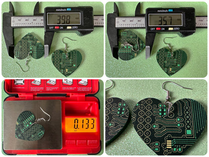Computer Chip Earrings: Laser Cut Acrylic Tech Earrings, Techy, Green Computer Parts, Electronic Circuit, IC, Best Gifts for Her/Him/Them