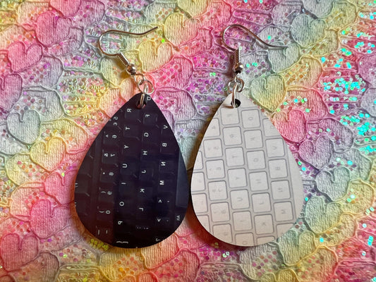 Computer Keyboard Earrings: Techy, Tech, Apple Keyboard, Black Keyboard, Best Gifts for Her/Him/Them