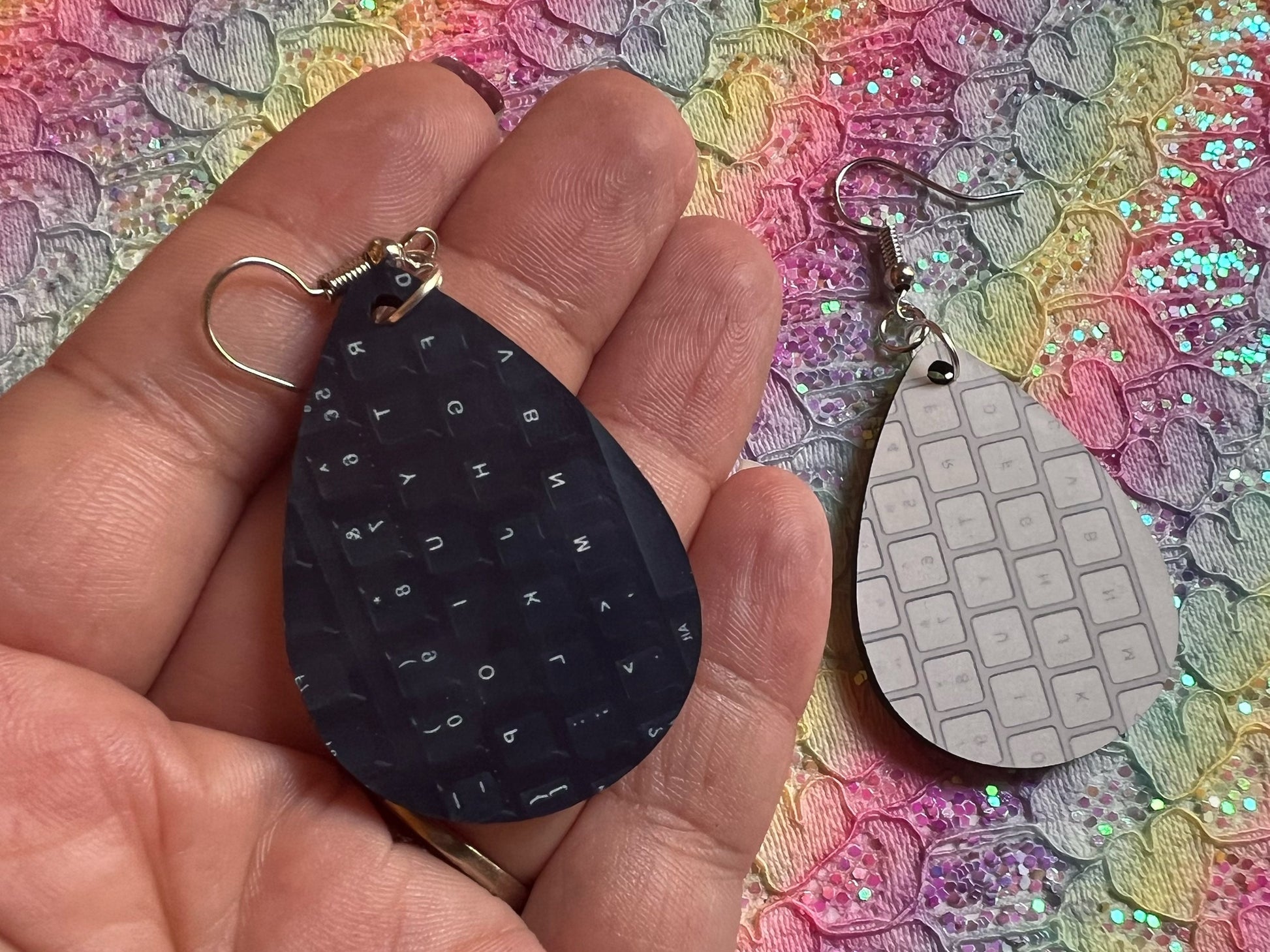 Computer Keyboard Earrings: Techy, Tech, Apple Keyboard, Black Keyboard, Best Gifts for Her/Him/Them