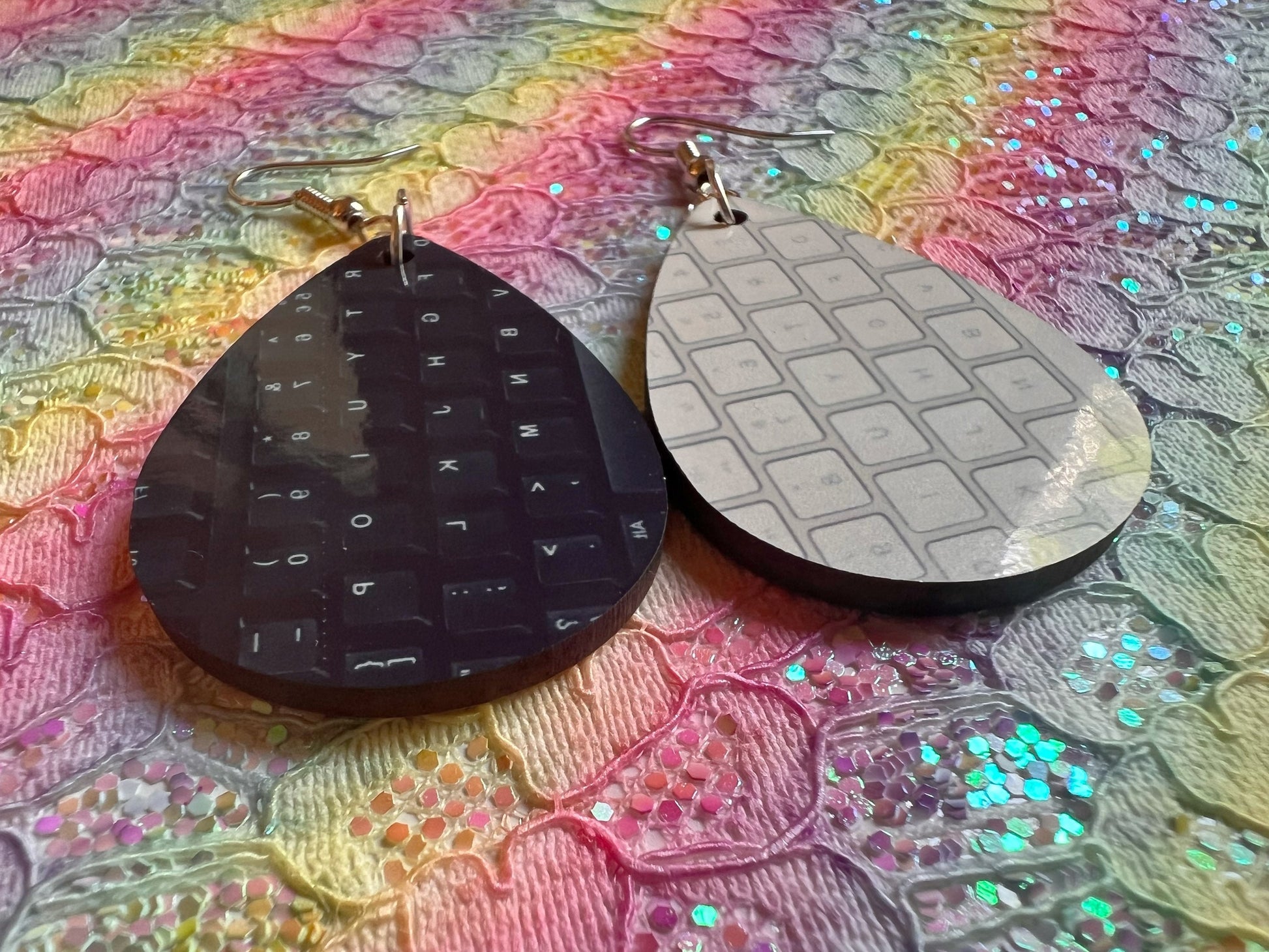 Computer Keyboard Earrings: Techy, Tech, Apple Keyboard, Black Keyboard, Best Gifts for Her/Him/Them