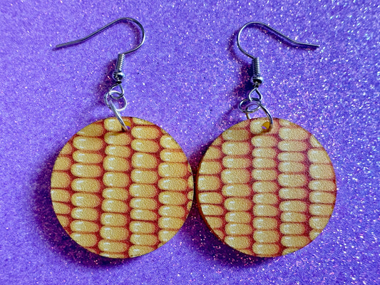 Corn Earrings: Laser Cut Acrylic Corn, Corn Kernels, Farm, Gardening, Vegetables, Food Earrings, Green Earrings, Best Gifts for Her/Him/Them