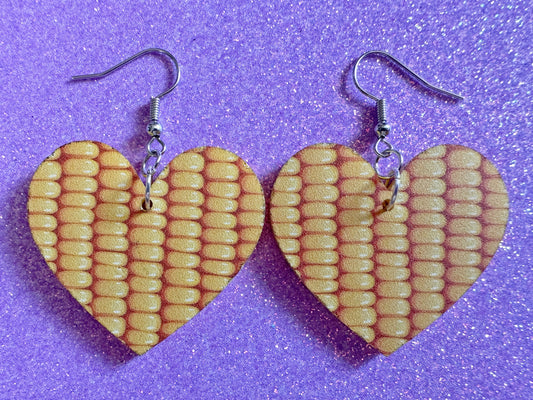 Corn Earrings: Laser Cut Acrylic Corn, Corn Kernels, Farm, Gardening, Vegetables, Food Earrings, Green Earrings, Best Gifts for Her/Him/Them