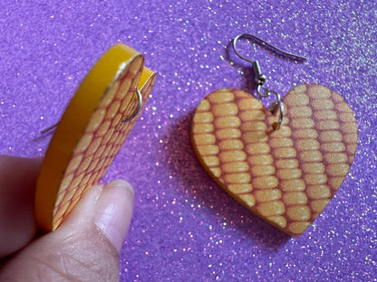 Corn Earrings: Laser Cut Acrylic Corn, Corn Kernels, Farm, Gardening, Vegetables, Food Earrings, Green Earrings, Best Gifts for Her/Him/Them