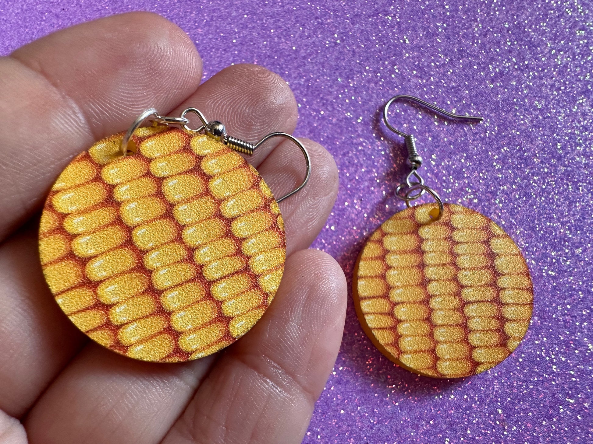 Corn Earrings: Laser Cut Acrylic Corn, Corn Kernels, Farm, Gardening, Vegetables, Food Earrings, Green Earrings, Best Gifts for Her/Him/Them