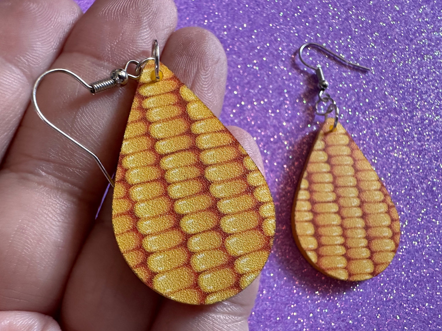Corn Earrings: Laser Cut Acrylic Corn, Corn Kernels, Farm, Gardening, Vegetables, Food Earrings, Green Earrings, Best Gifts for Her/Him/Them