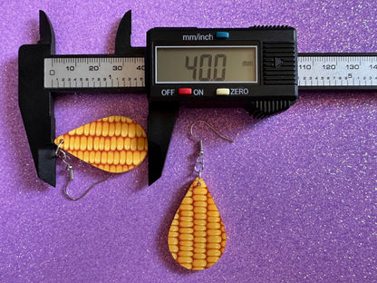 Corn Earrings: Laser Cut Acrylic Corn, Corn Kernels, Farm, Gardening, Vegetables, Food Earrings, Green Earrings, Best Gifts for Her/Him/Them