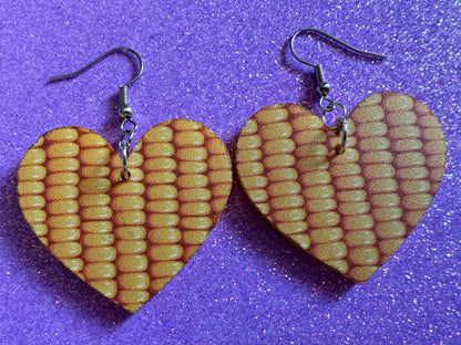 Corn Earrings: Laser Cut Acrylic Corn, Corn Kernels, Farm, Gardening, Vegetables, Food Earrings, Green Earrings, Best Gifts for Her/Him/Them
