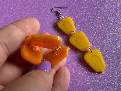 Corn Earrings: Laser Cut Acrylic Corn Kernels, Farm, Gardening, Vegetables, Food Earrings, Green Earrings, Gifts for Her/Him/Them