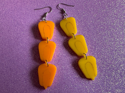 Corn Earrings: Laser Cut Acrylic Corn Kernels, Farm, Gardening, Vegetables, Food Earrings, Green Earrings, Gifts for Her/Him/Them