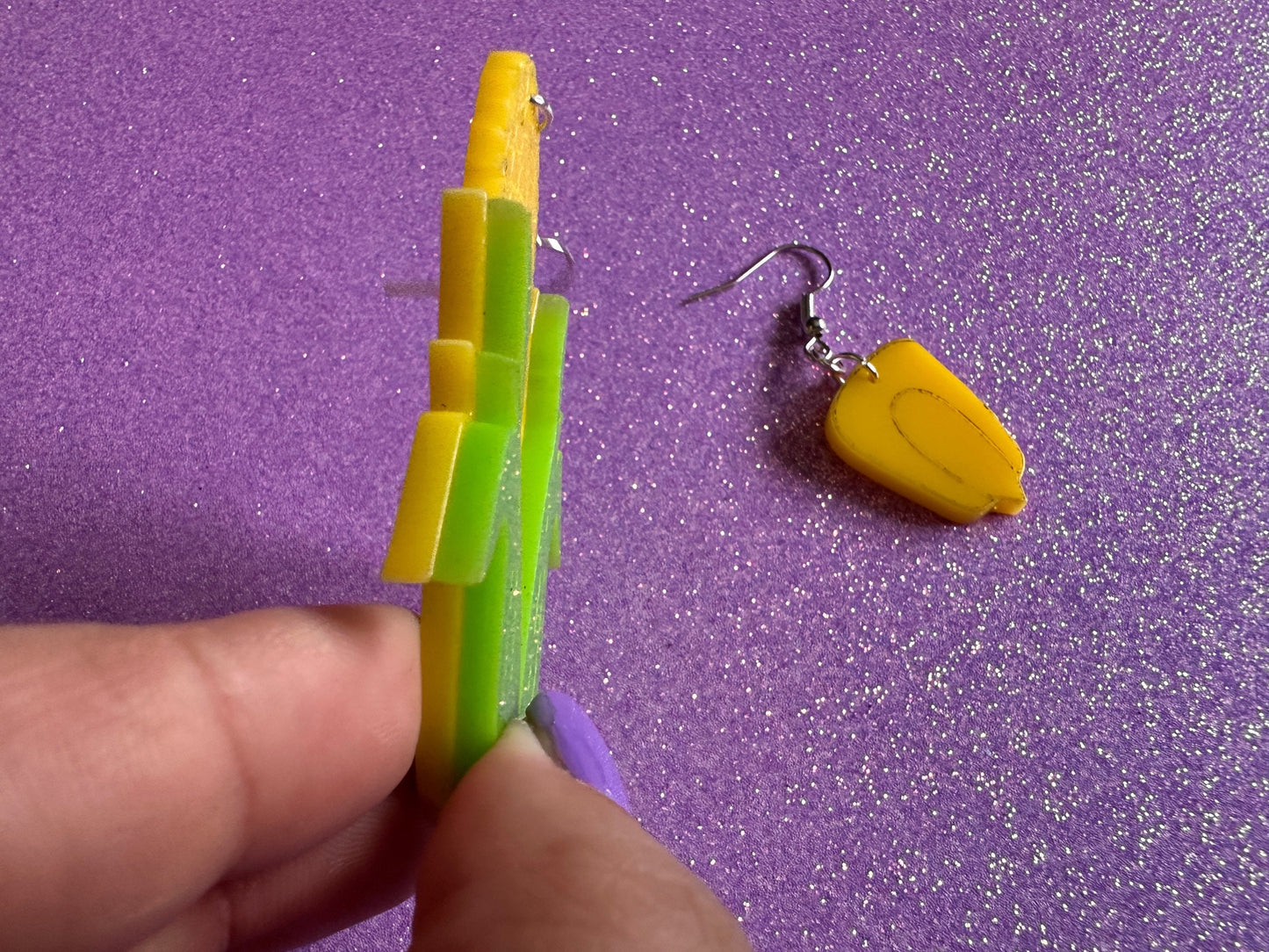 Corn Earrings: Laser Cut Acrylic Kernels & Corn Stalk, Farm, Gardening, Vegetables, Food Earrings, Green Earrings, Gifts for Her/Him/Them