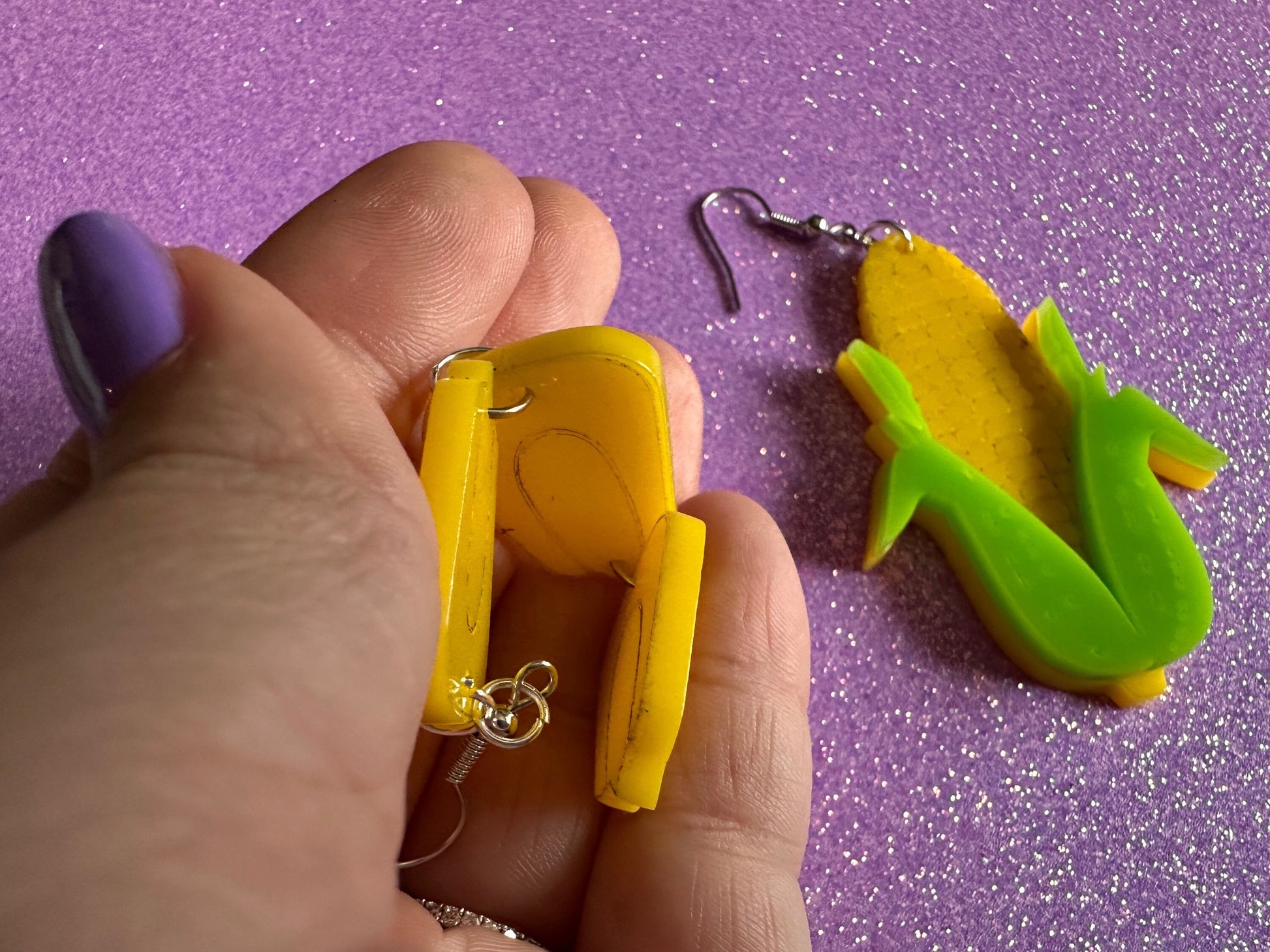 Corn Earrings: Laser Cut Acrylic Kernels & Corn Stalk, Farm, Gardening, Vegetables, Food Earrings, Green Earrings, Gifts for Her/Him/Them