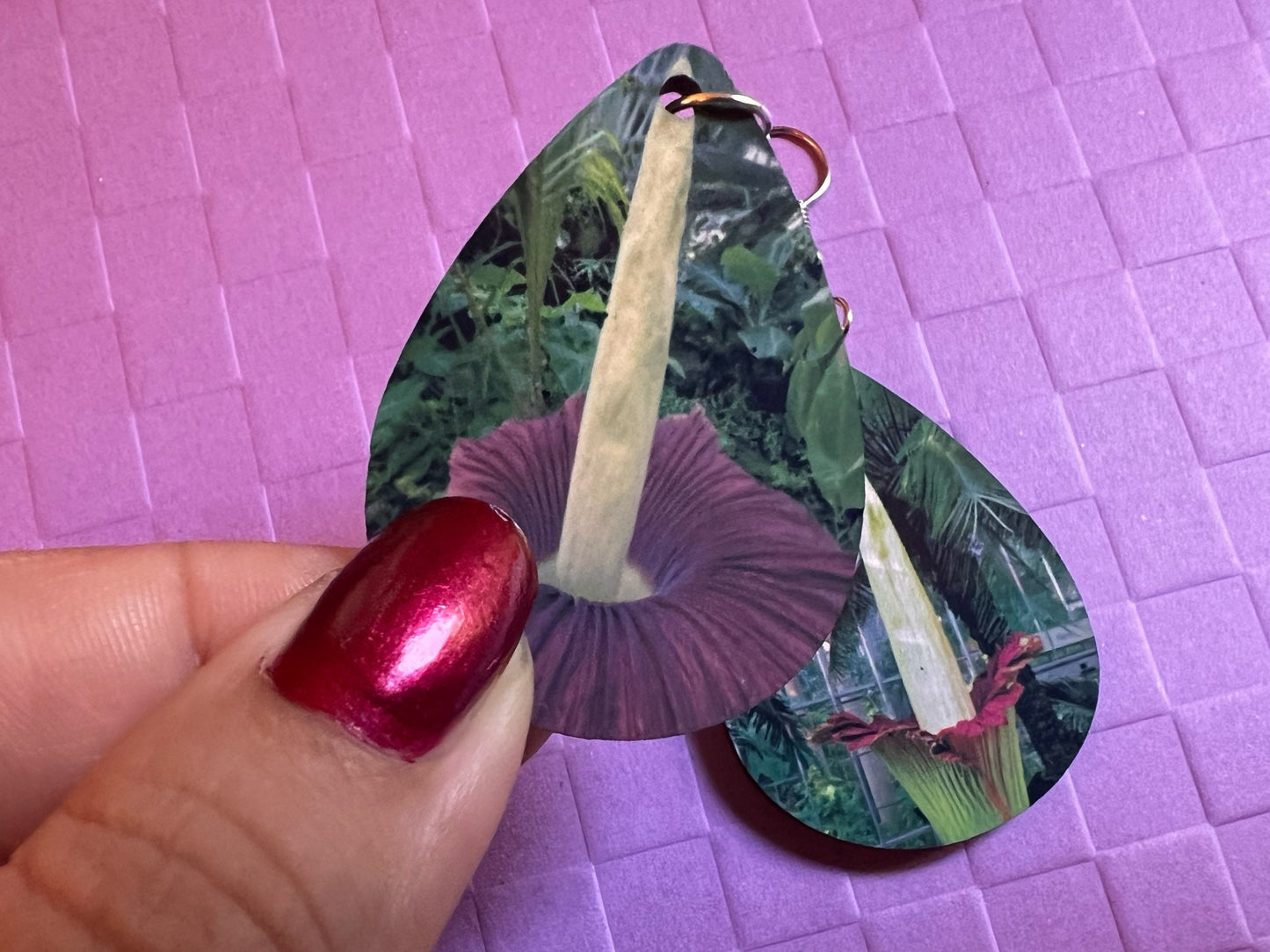Corpse Flower Earrings: Carnivorous Plants, Green Plant, Exotic Plants, Gifts for Her/Him/Them