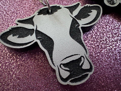 Cow Earrings: Laser Cut Acrylic Cows, Farm Animals, Milk Cows, Moo, Bovine, Heifer Earrings, Novelty, Cosplay, Best Gifts for Her/Him/Them