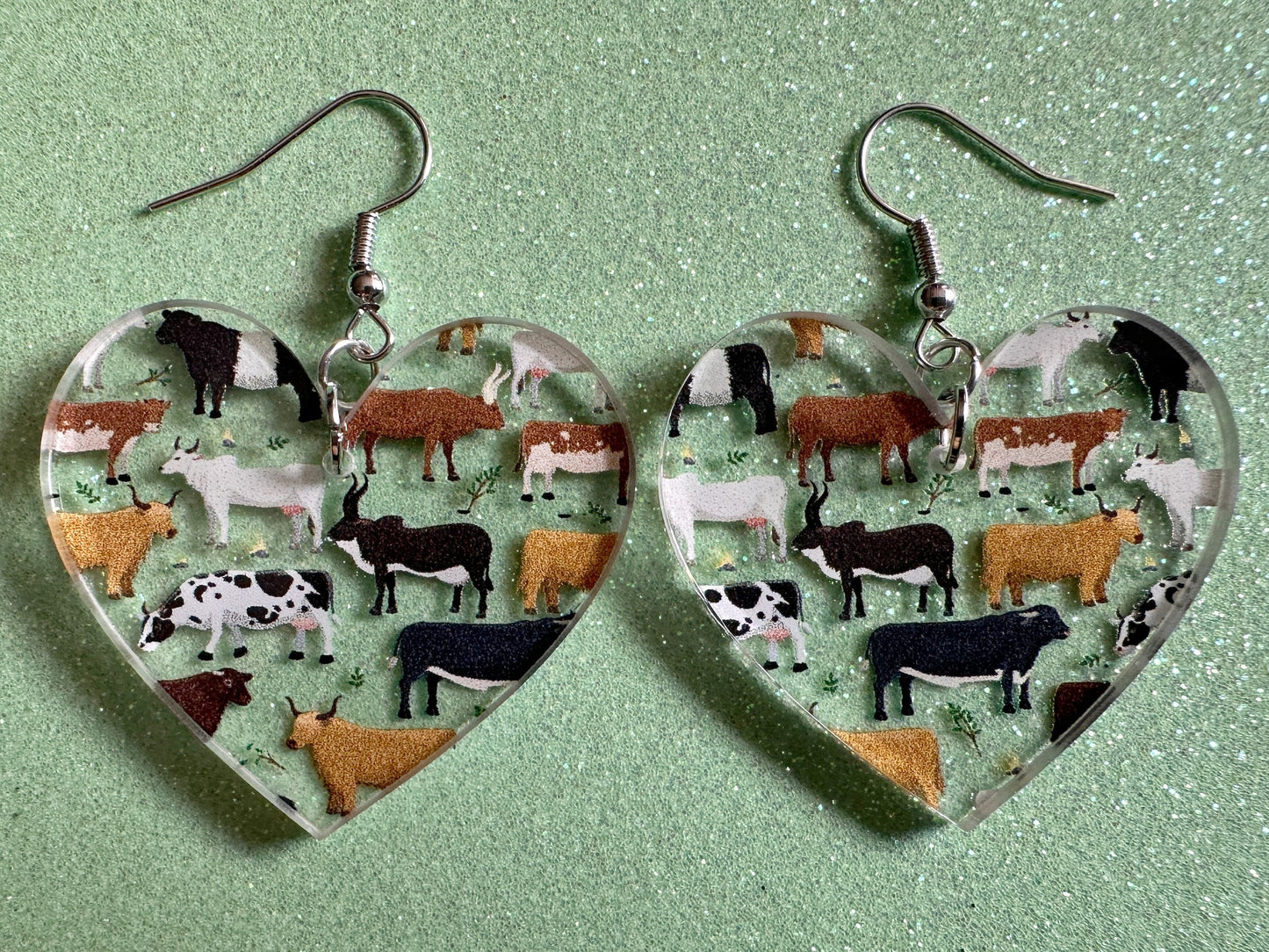 Cow Earrings: Laser Cut Acrylic Cows, Heifer, Moo, Milk, Dairy Cow, Farm, Animals, Buffalo, Bovines, Bison, Best Gifts for Her/Him/Them
