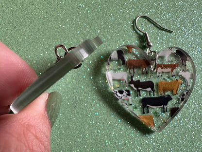 Cow Earrings: Laser Cut Acrylic Cows, Heifer, Moo, Milk, Dairy Cow, Farm, Animals, Buffalo, Bovines, Bison, Best Gifts for Her/Him/Them