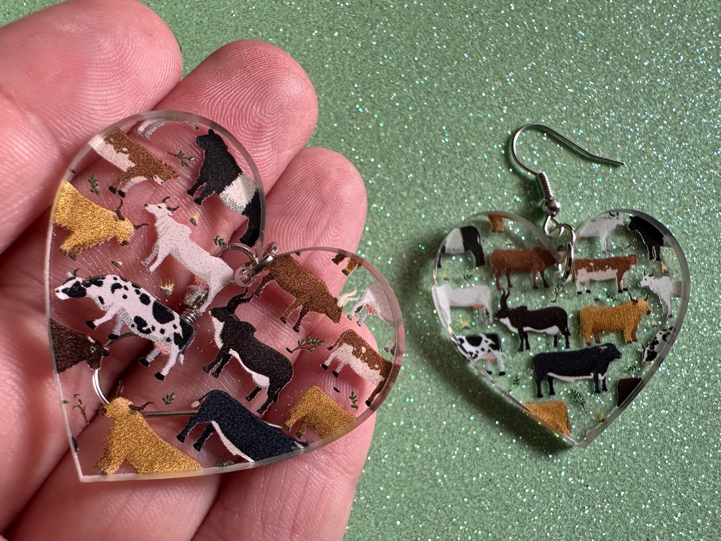 Cow Earrings: Laser Cut Acrylic Cows, Heifer, Moo, Milk, Dairy Cow, Farm, Animals, Buffalo, Bovines, Bison, Best Gifts for Her/Him/Them
