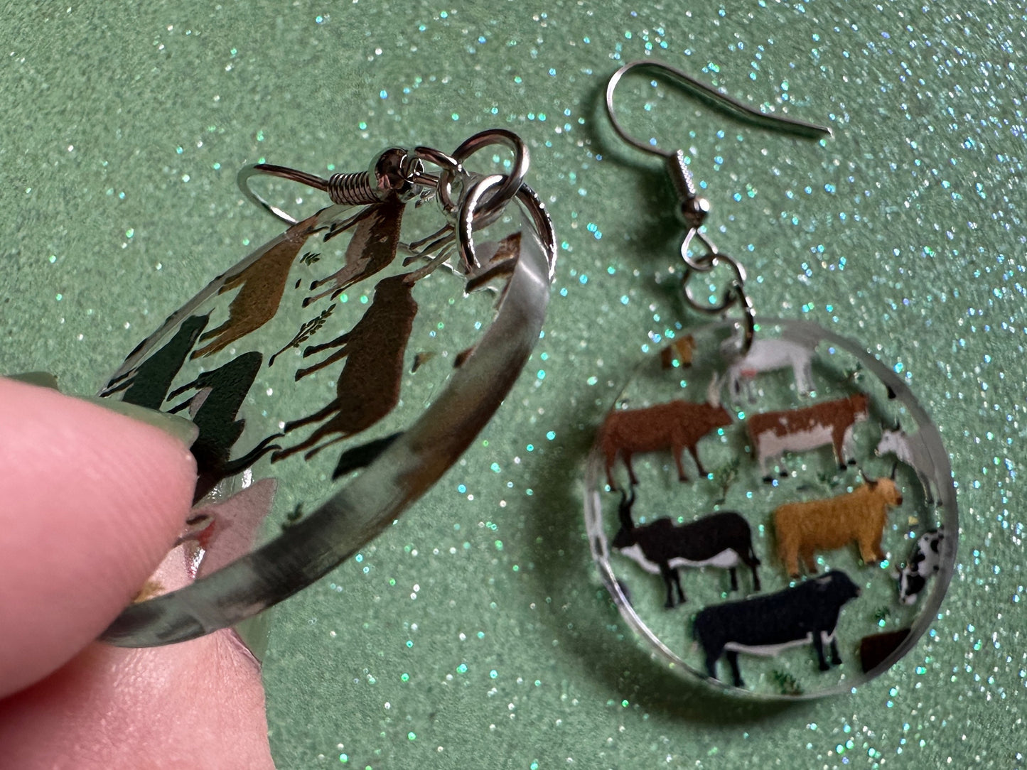 Cow Earrings: Laser Cut Acrylic Cows, Heifer, Moo, Milk, Dairy Cow, Farm, Animals, Buffalo, Bovines, Bison, Best Gifts for Her/Him/Them