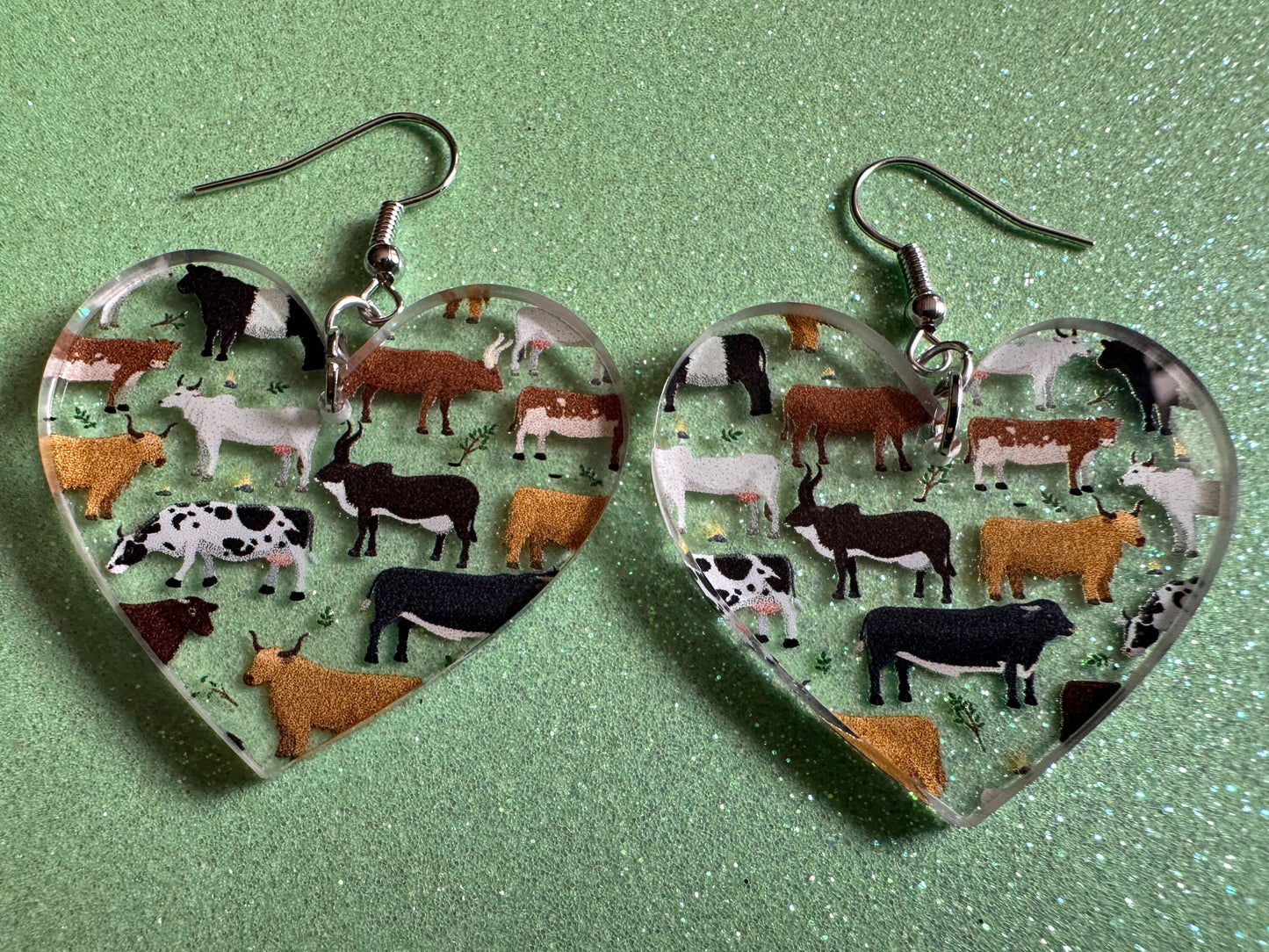 Cow Earrings: Laser Cut Acrylic Cows, Heifer, Moo, Milk, Dairy Cow, Farm, Animals, Buffalo, Bovines, Bison, Best Gifts for Her/Him/Them
