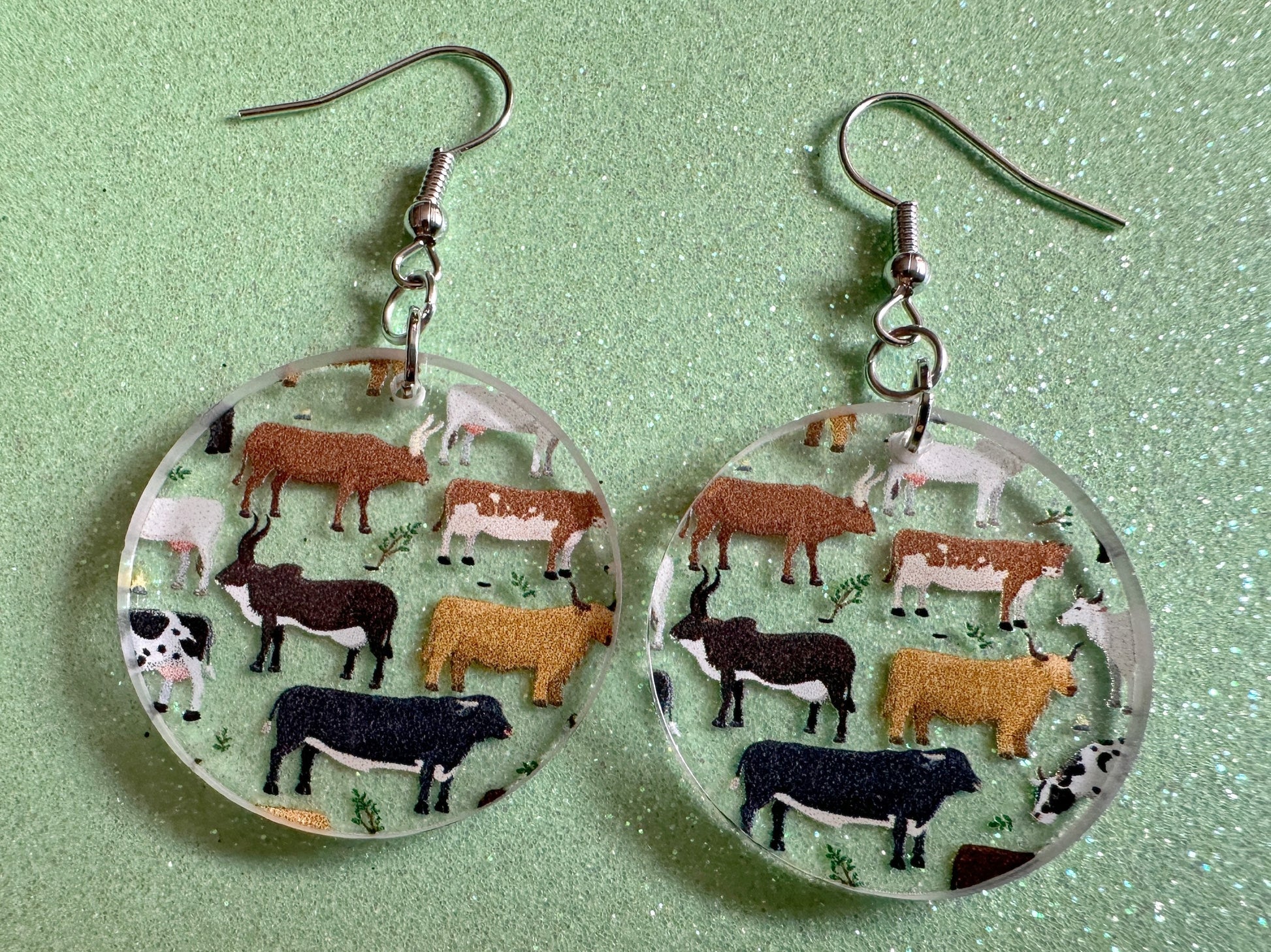Cow Earrings: Laser Cut Acrylic Cows, Heifer, Moo, Milk, Dairy Cow, Farm, Animals, Buffalo, Bovines, Bison, Best Gifts for Her/Him/Them