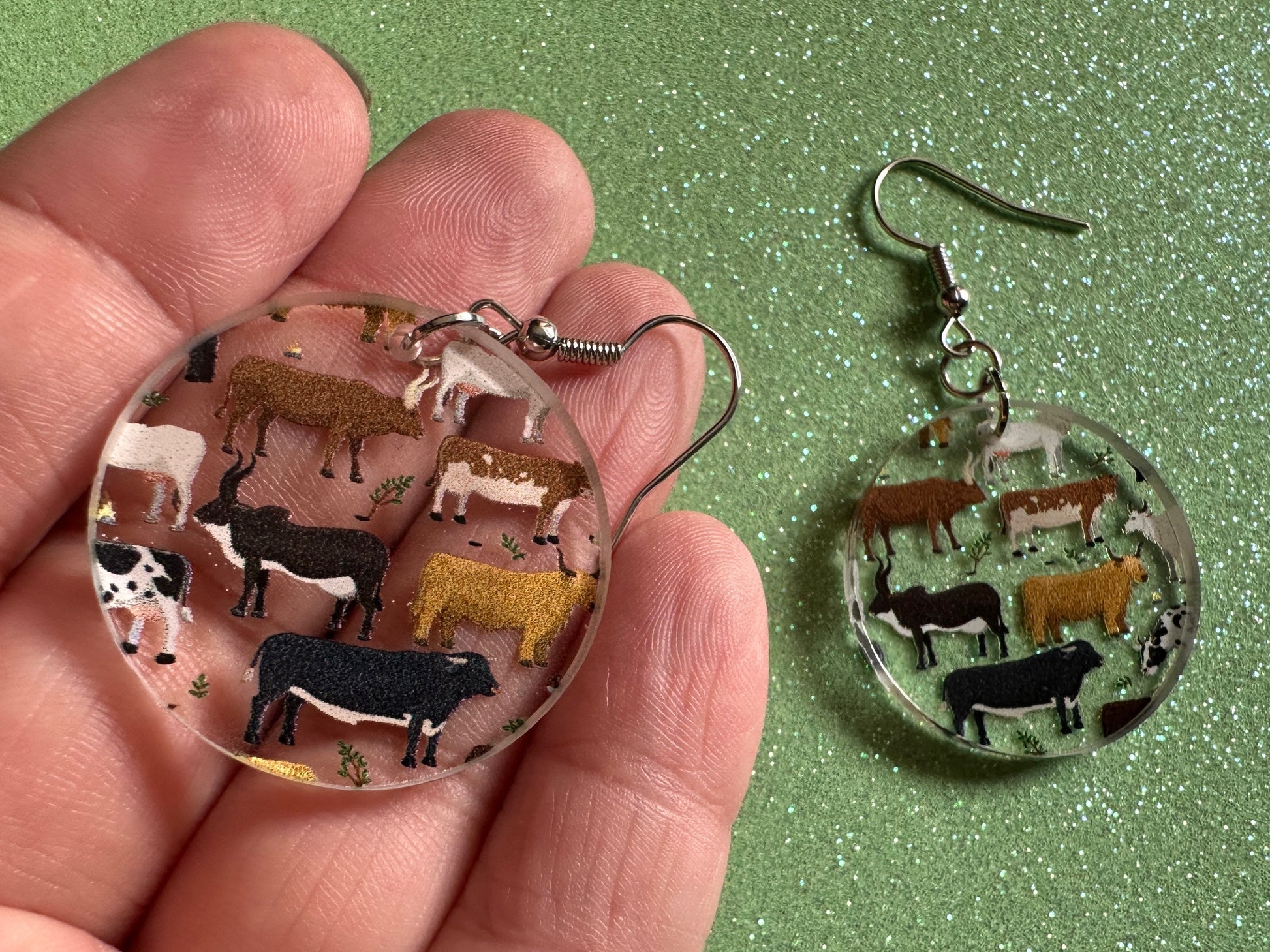 Cow Earrings: Laser Cut Acrylic Cows, Heifer, Moo, Milk, Dairy Cow, Farm, Animals, Buffalo, Bovines, Bison, Best Gifts for Her/Him/Them