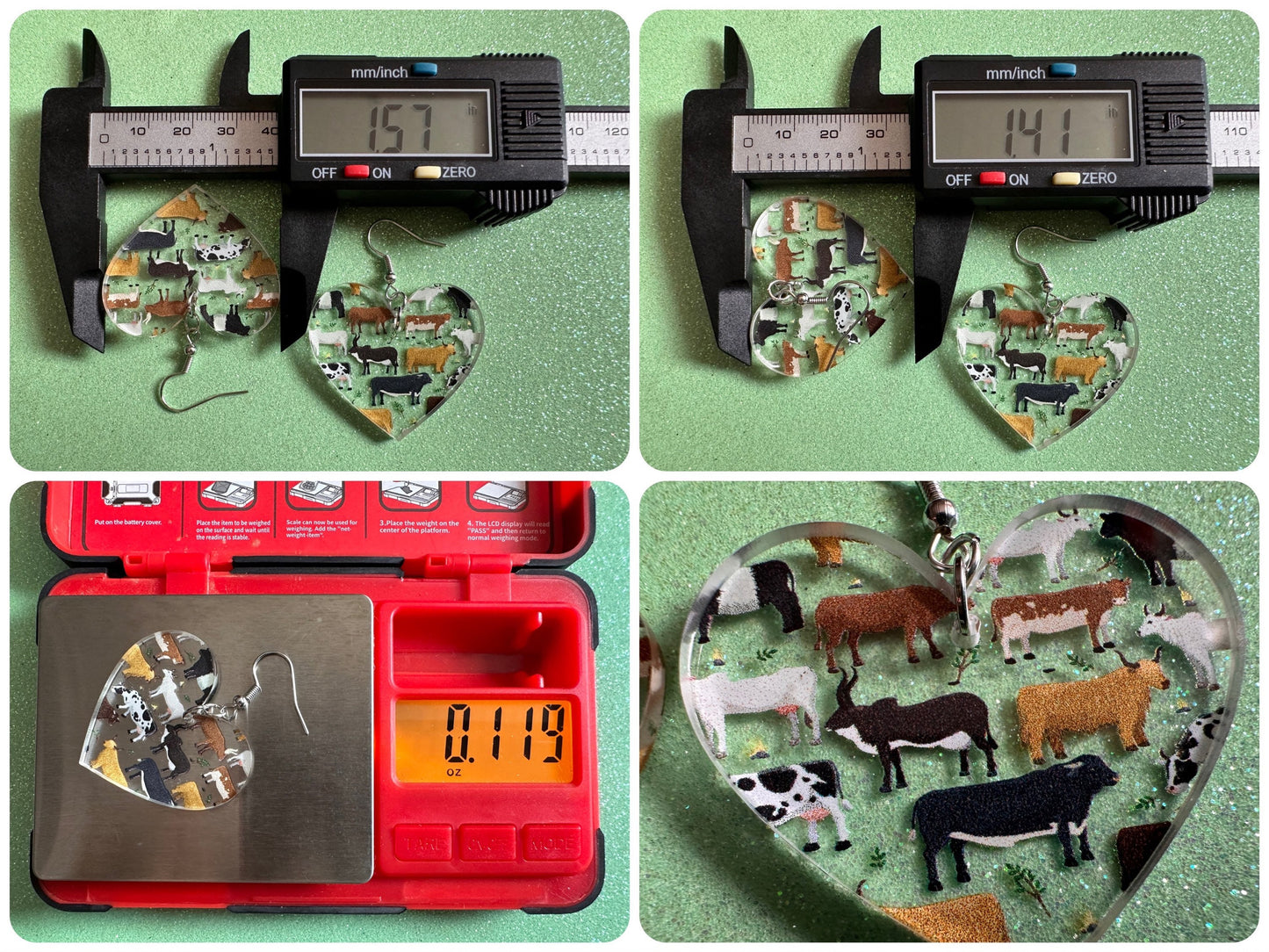 Cow Earrings: Laser Cut Acrylic Cows, Heifer, Moo, Milk, Dairy Cow, Farm, Animals, Buffalo, Bovines, Bison, Best Gifts for Her/Him/Them