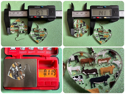 Cow Earrings: Laser Cut Acrylic Cows, Heifer, Moo, Milk, Dairy Cow, Farm, Animals, Buffalo, Bovines, Bison, Best Gifts for Her/Him/Them