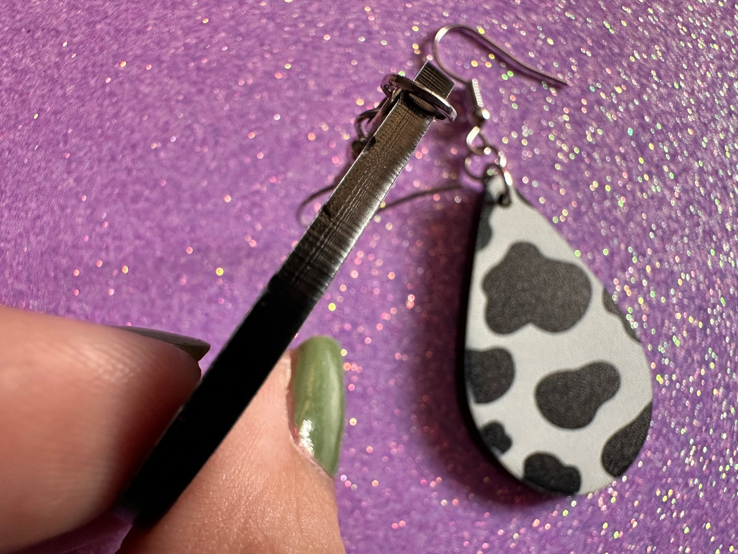 Cow Print Earrings: Laser Cut Acrylic Cow Earrings, Heifer, Moo, Milk, Dairy, Farm, Animals, Animal Print, Best Gifts for Her/Him/Them