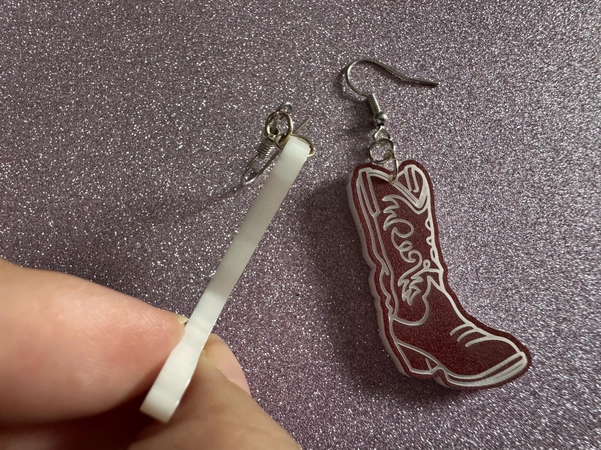 Cowboy Theme Earrings: Laser Cut Acrylic Cowboy Boots, Cowbow Theme, Western Party, Novelty Earrings, Rodeo, Best Gifts for Her/Him/Them