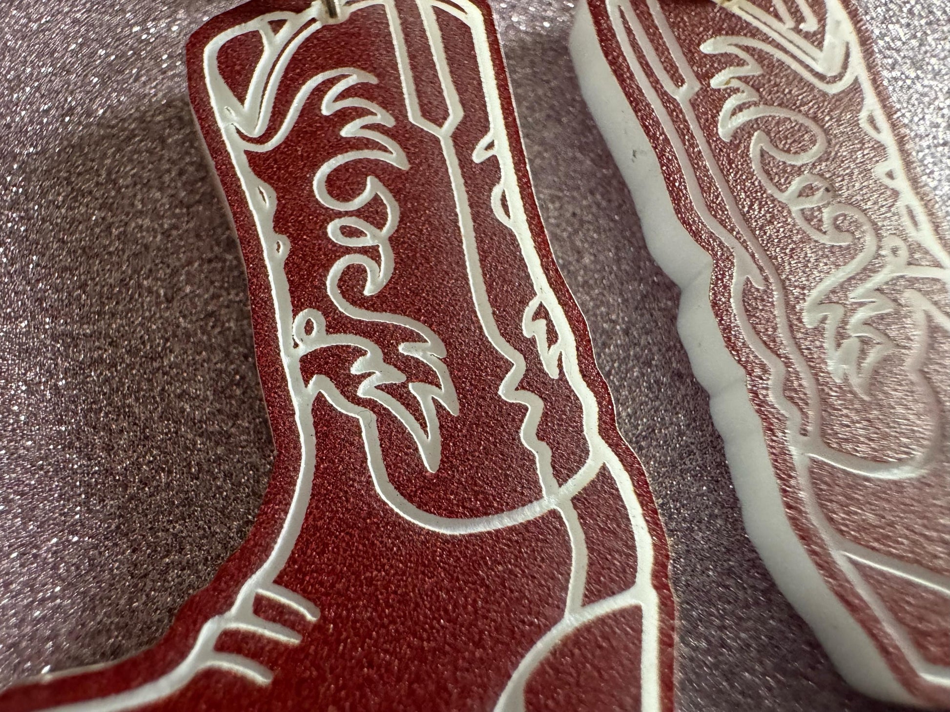 Cowboy Theme Earrings: Laser Cut Acrylic Cowboy Boots, Cowbow Theme, Western Party, Novelty Earrings, Rodeo, Best Gifts for Her/Him/Them