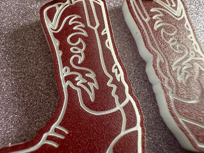 Cowboy Theme Earrings: Laser Cut Acrylic Cowboy Boots, Cowbow Theme, Western Party, Novelty Earrings, Rodeo, Best Gifts for Her/Him/Them