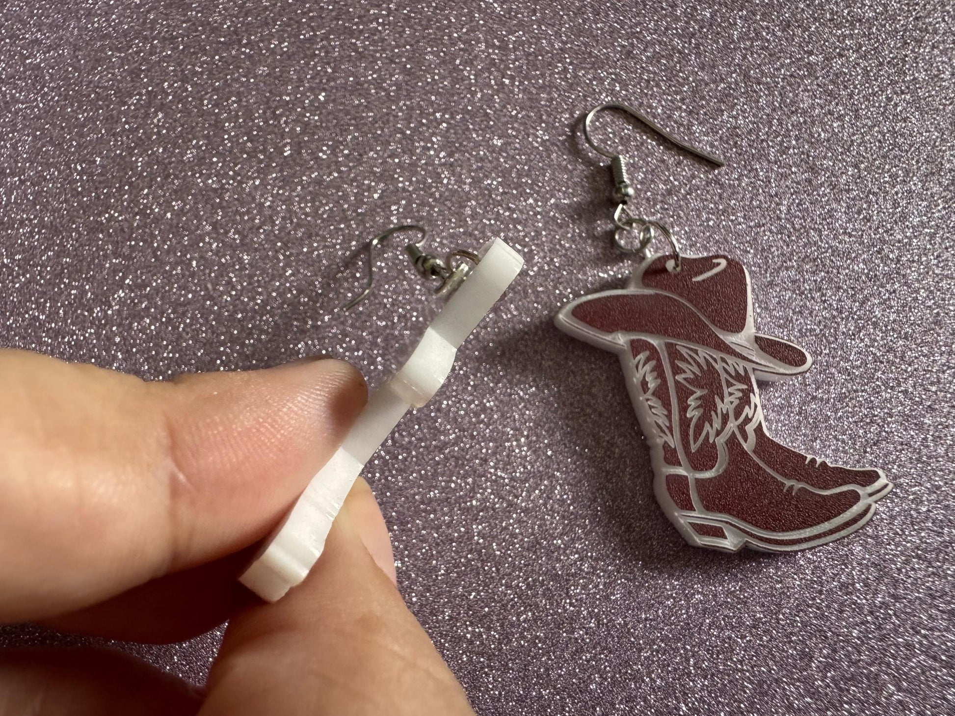 Cowboy Theme Earrings: Laser Cut Acrylic Cowboy Boots & Hats, Cowbow Theme, Western Party, Novelty, Rodeo, Best Gifts for Her/Him/Them