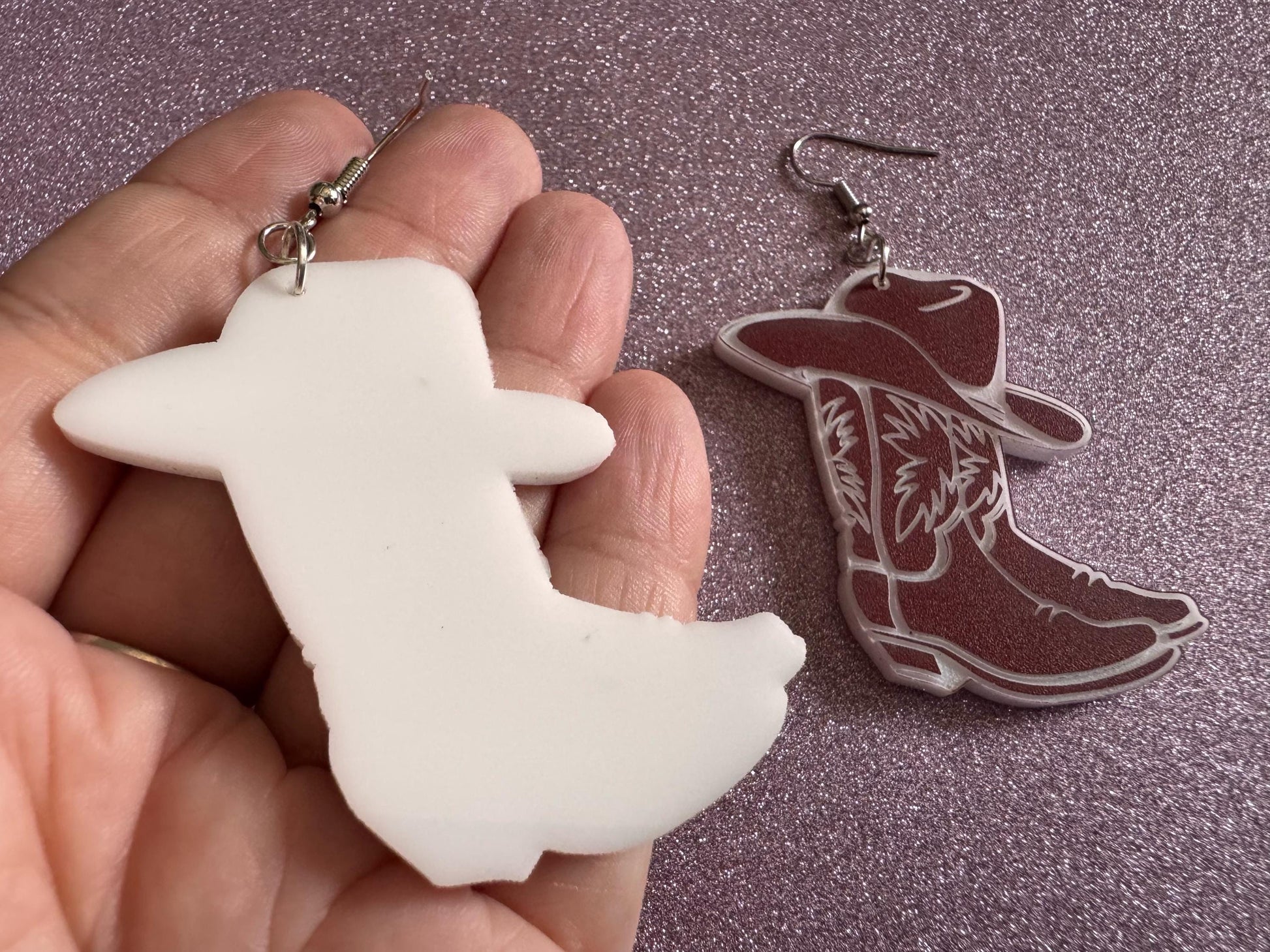 Cowboy Theme Earrings: Laser Cut Acrylic Cowboy Boots & Hats, Cowbow Theme, Western Party, Novelty, Rodeo, Best Gifts for Her/Him/Them
