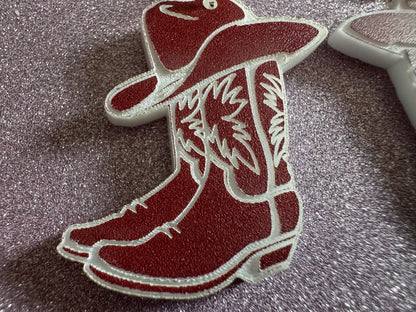 Cowboy Theme Earrings: Laser Cut Acrylic Cowboy Boots & Hats, Cowbow Theme, Western Party, Novelty, Rodeo, Best Gifts for Her/Him/Them