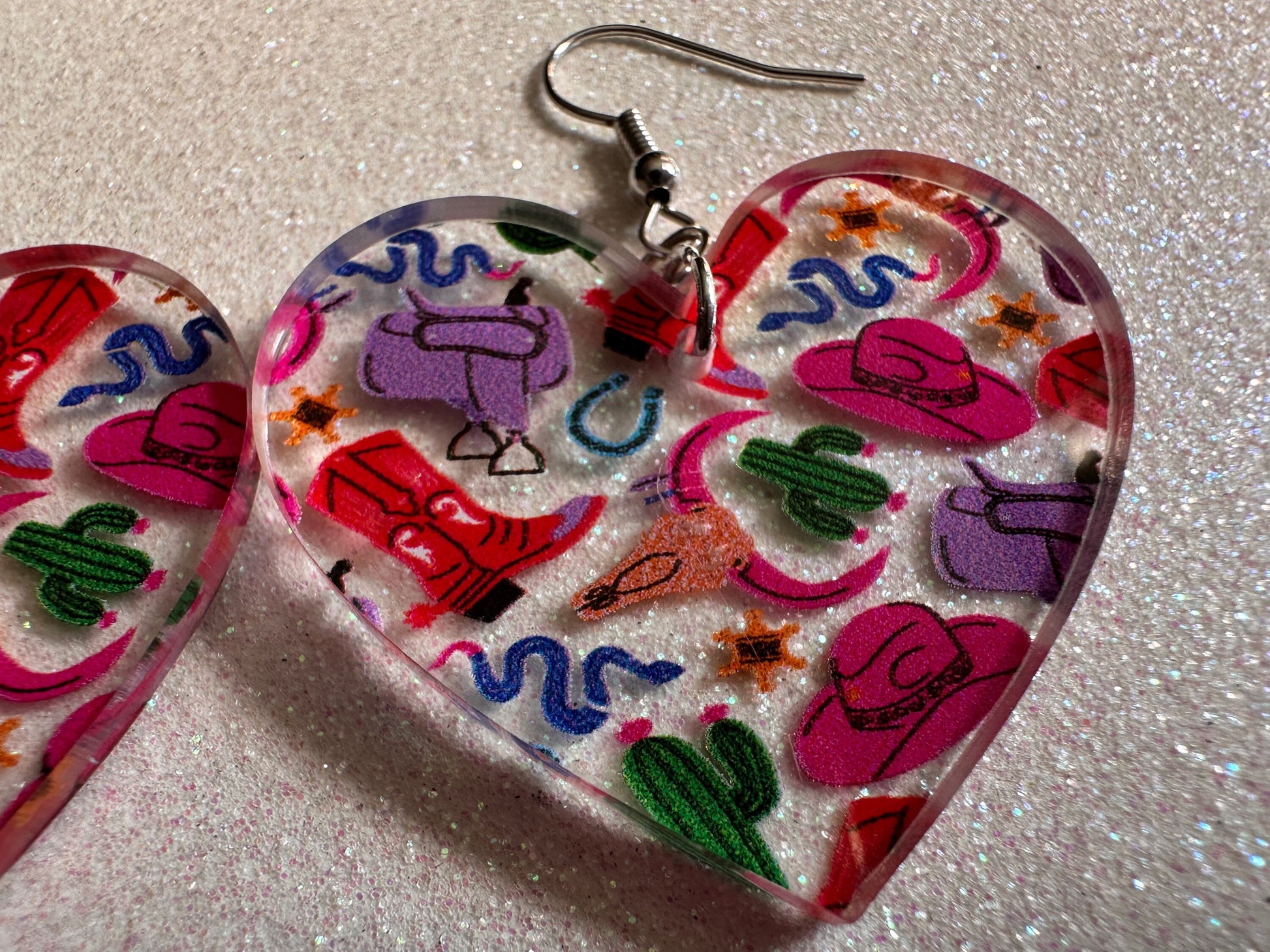 Cowboy Theme Earrings: Laser Cut Acrylic Cowboy Hat, Cowbow Boots, Saddle, Cactus, Cacti, Cowgirl, Western, Best Gifts for Her/Him/Them