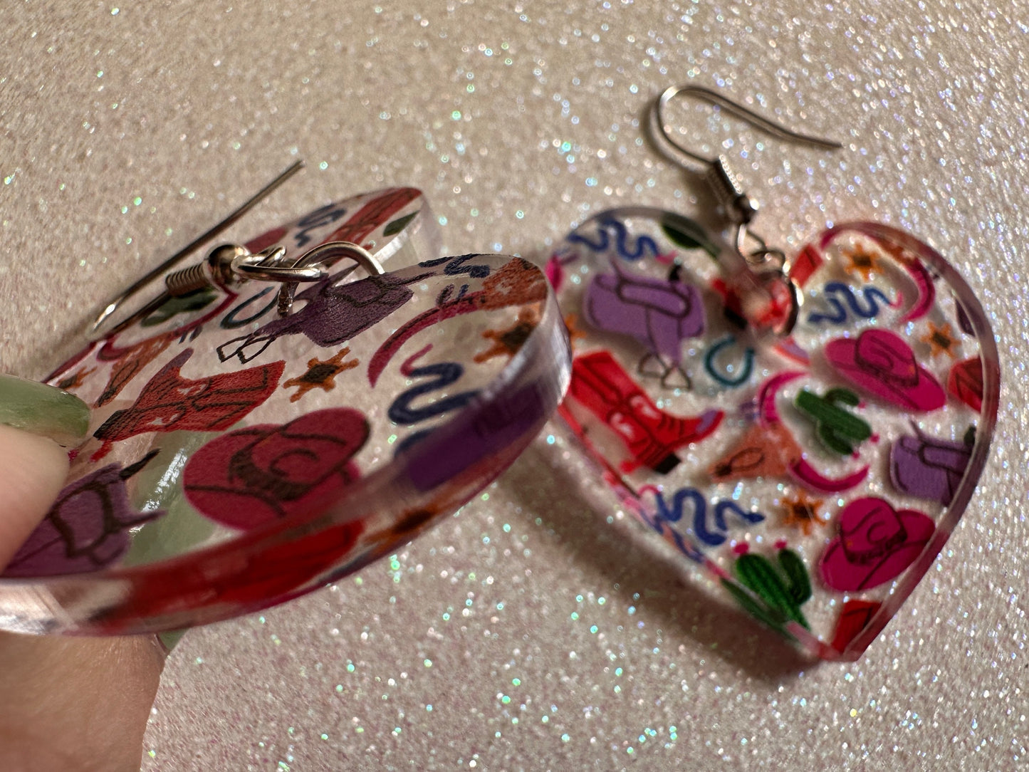 Cowboy Theme Earrings: Laser Cut Acrylic Cowboy Hat, Cowbow Boots, Saddle, Cactus, Cacti, Cowgirl, Western, Best Gifts for Her/Him/Them