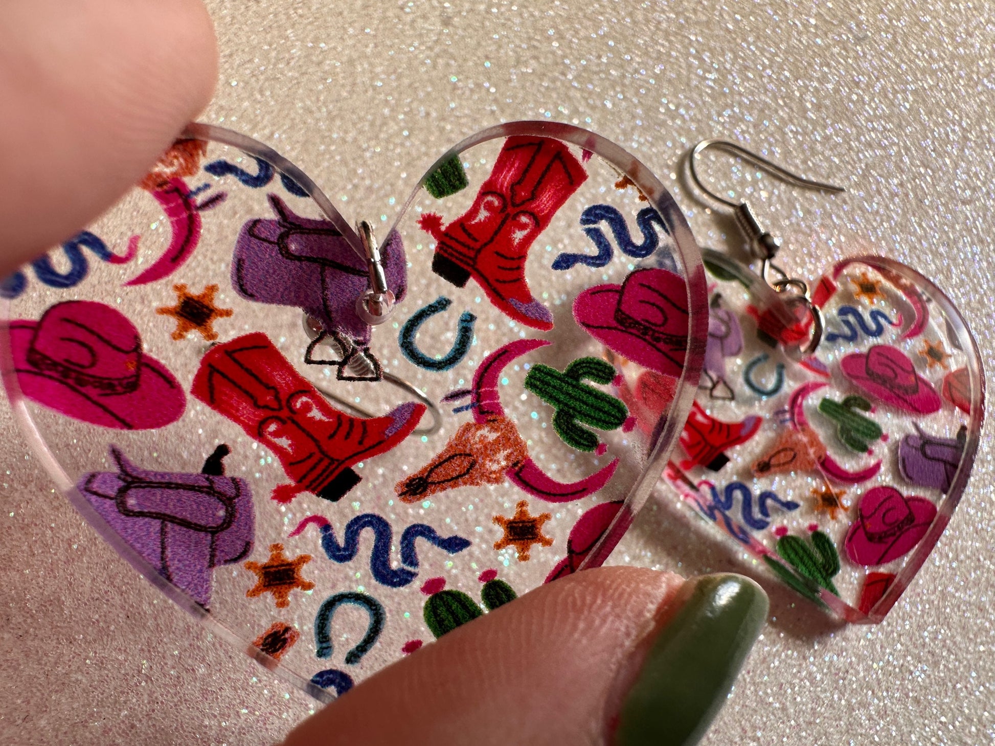 Cowboy Theme Earrings: Laser Cut Acrylic Cowboy Hat, Cowbow Boots, Saddle, Cactus, Cacti, Cowgirl, Western, Best Gifts for Her/Him/Them