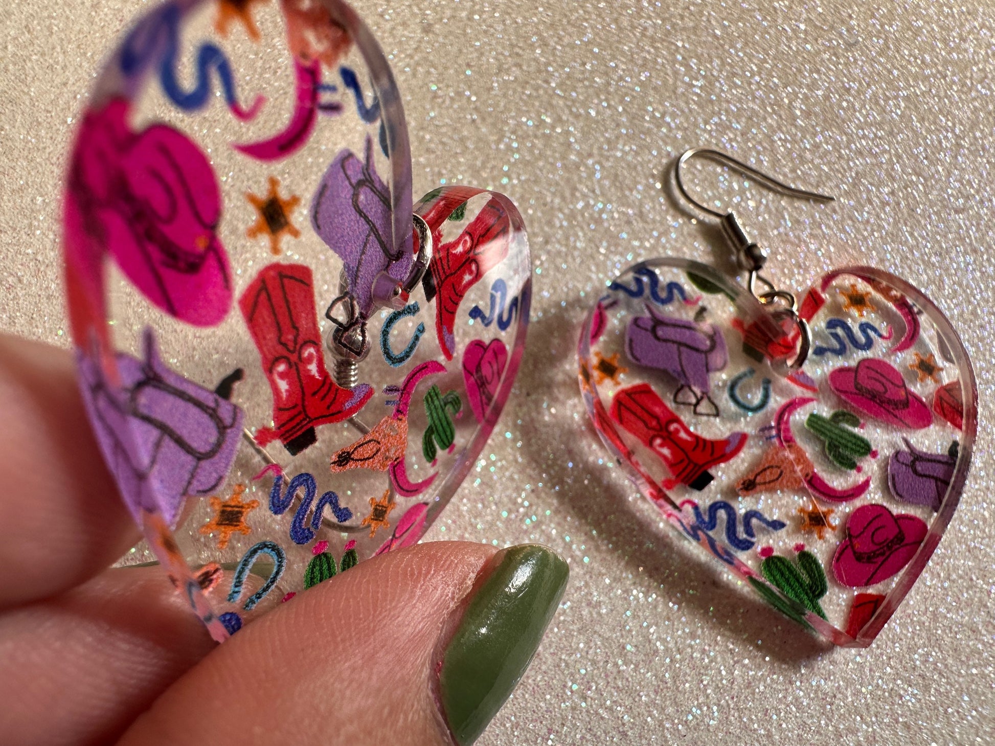 Cowboy Theme Earrings: Laser Cut Acrylic Cowboy Hat, Cowbow Boots, Saddle, Cactus, Cacti, Cowgirl, Western, Best Gifts for Her/Him/Them