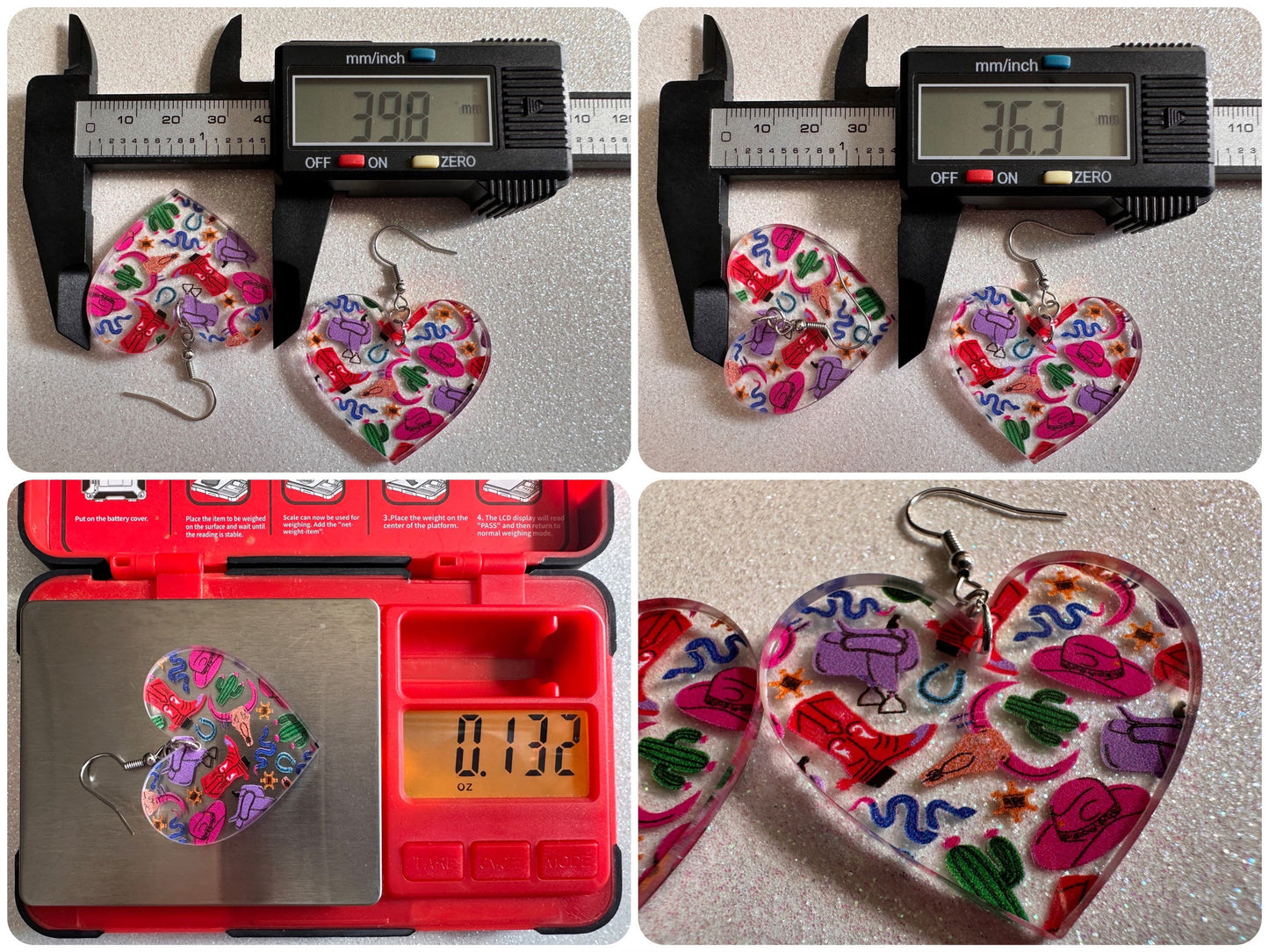 Cowboy Theme Earrings: Laser Cut Acrylic Cowboy Hat, Cowbow Boots, Saddle, Cactus, Cacti, Cowgirl, Western, Best Gifts for Her/Him/Them