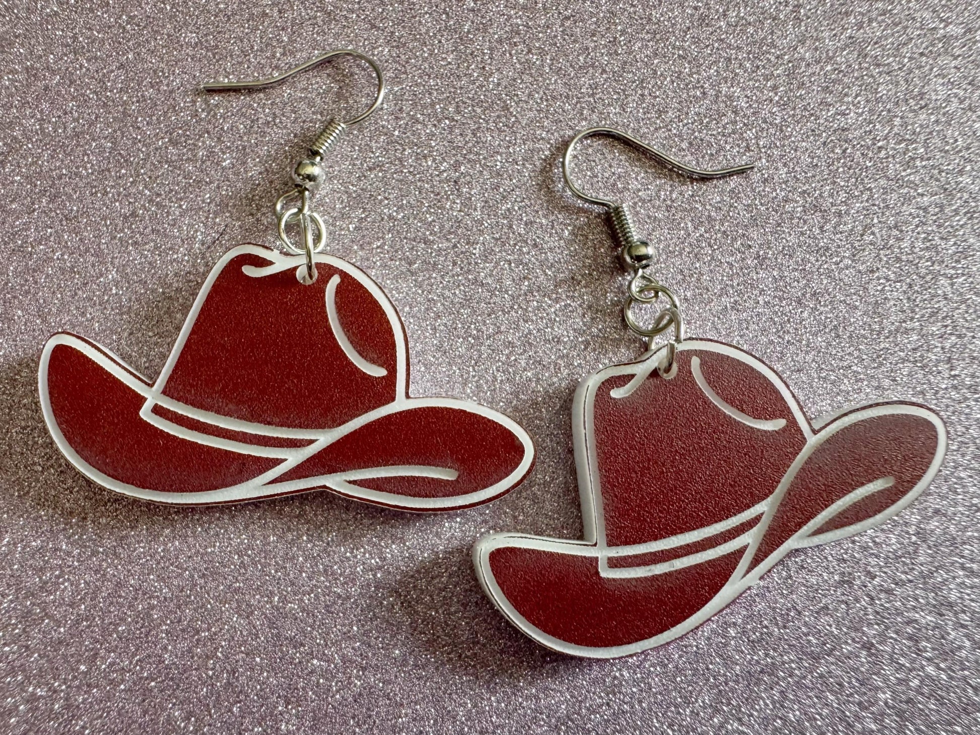 Cowboy Theme Earrings: Laser Cut Acrylic Cowboy Hats, Cowbow Theme, Western Party, Novelty Earrings, Rodeo, Best Gifts for Her/Him/Them