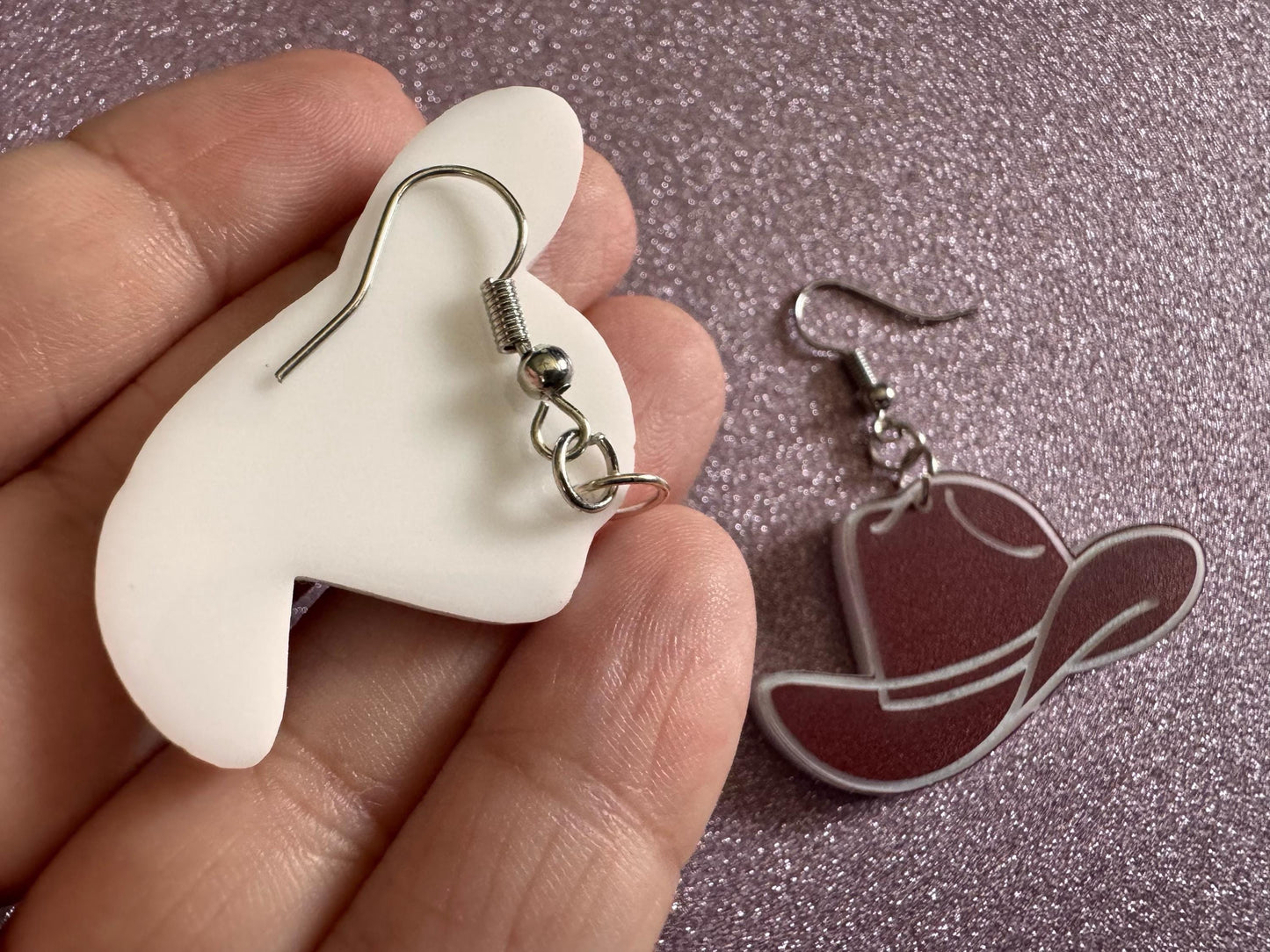 Cowboy Theme Earrings: Laser Cut Acrylic Cowboy Hats, Cowbow Theme, Western Party, Novelty Earrings, Rodeo, Best Gifts for Her/Him/Them